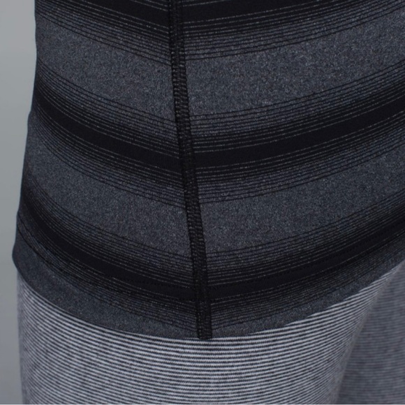 Lululemon Cool Racerback Capilano Stripe Heathered Deep Coal Black tank top Sz 6 - Picture 6 of 12